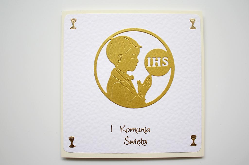 Kartka na Komunię chłopiec