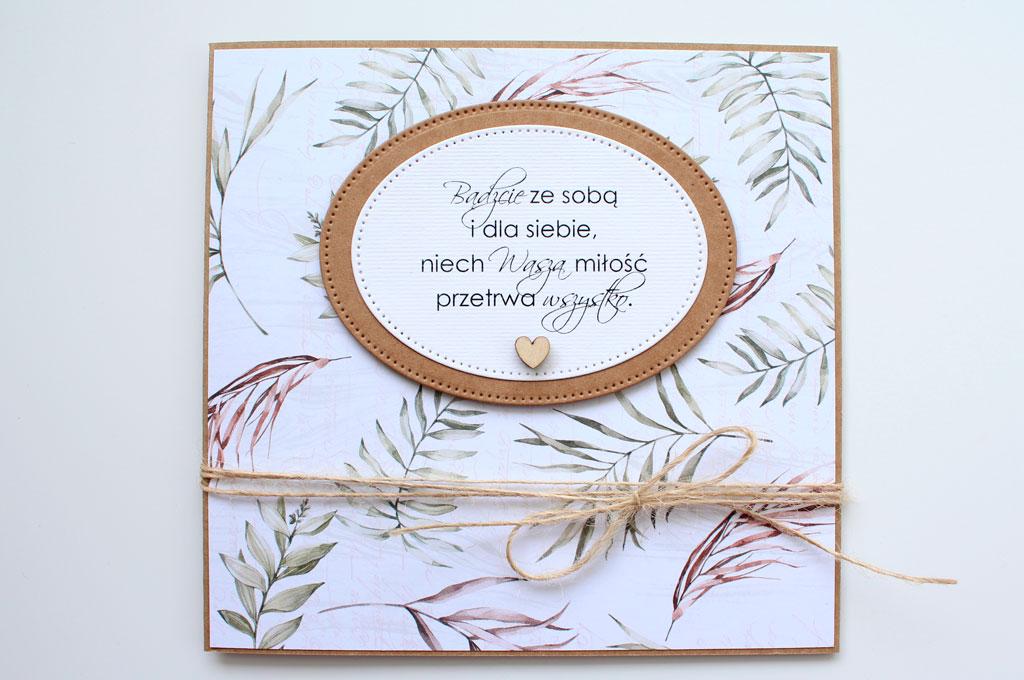 Kartka na ślub rustykalna