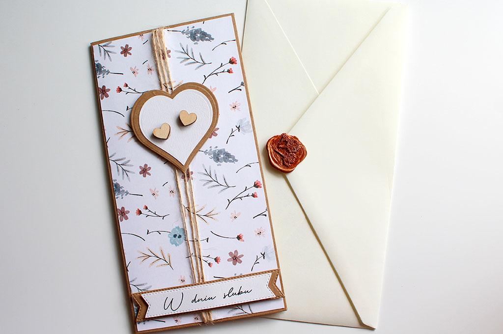 Kartka na ślub z kieszonką
