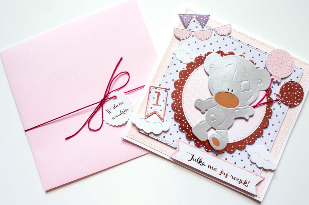 Kartka na urodziny Pink&Bear