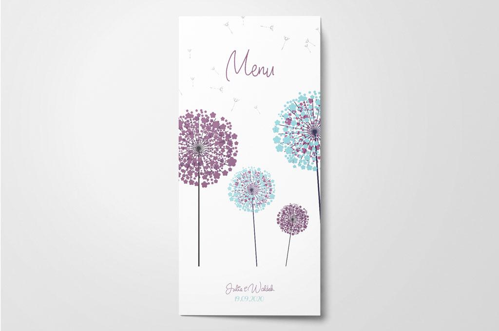 Menu ślubne Dmuchawce