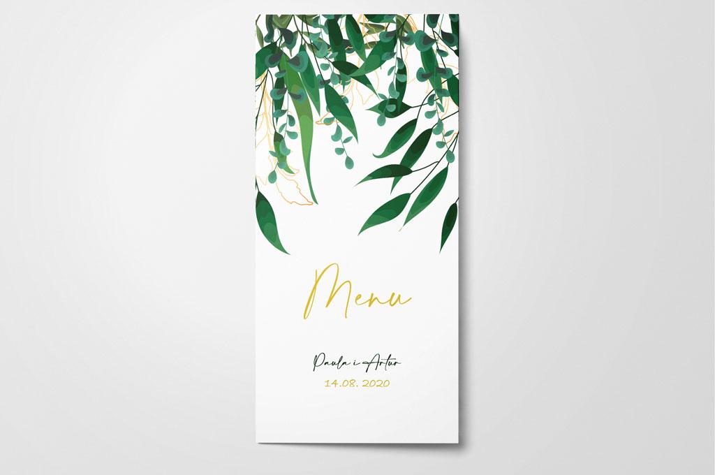 Menu ślubne Springtime