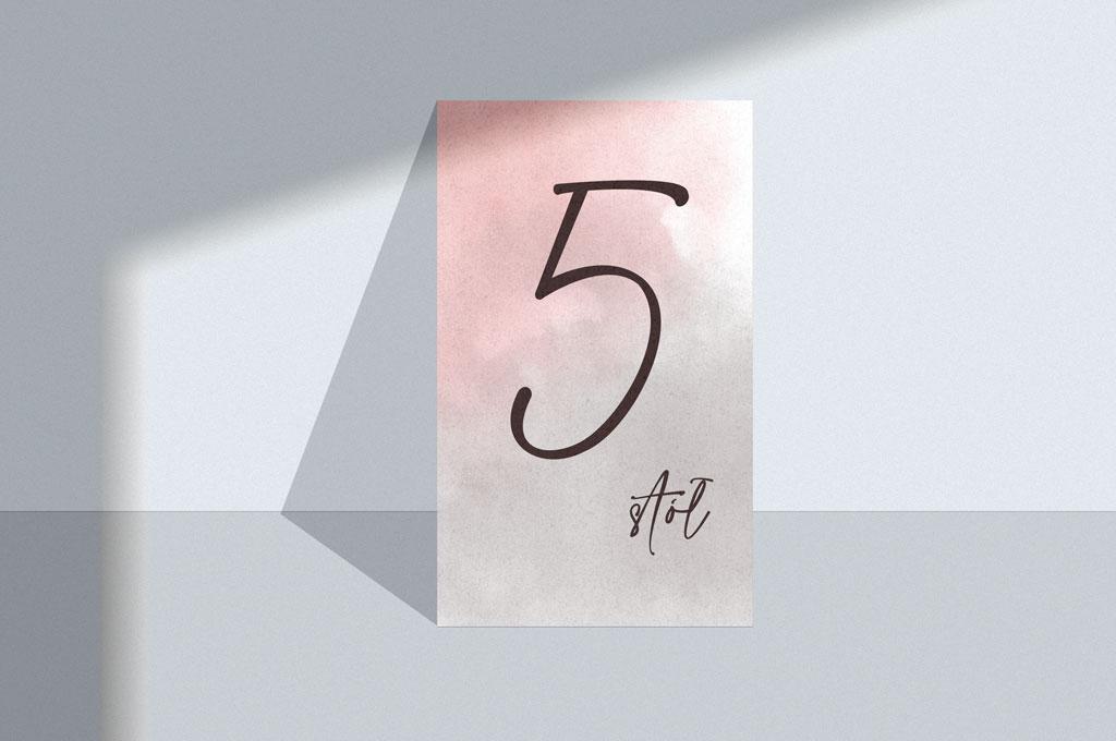 Numer na stół Pink&Grey