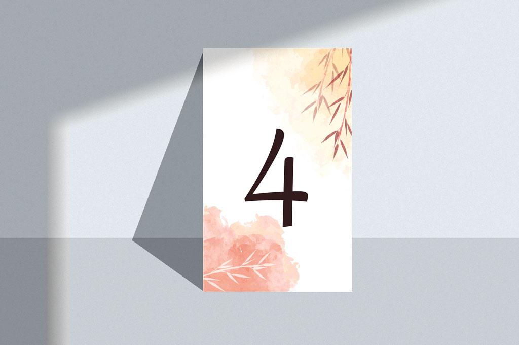 Numer na stół Gold autumn