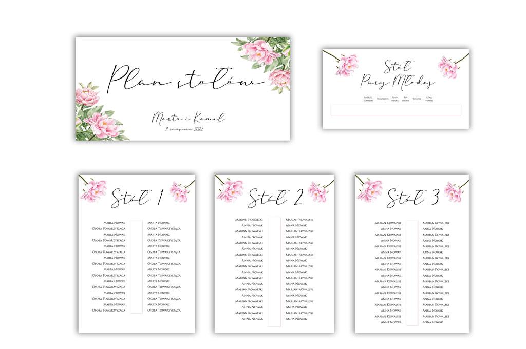 Plan stołów Piwonie