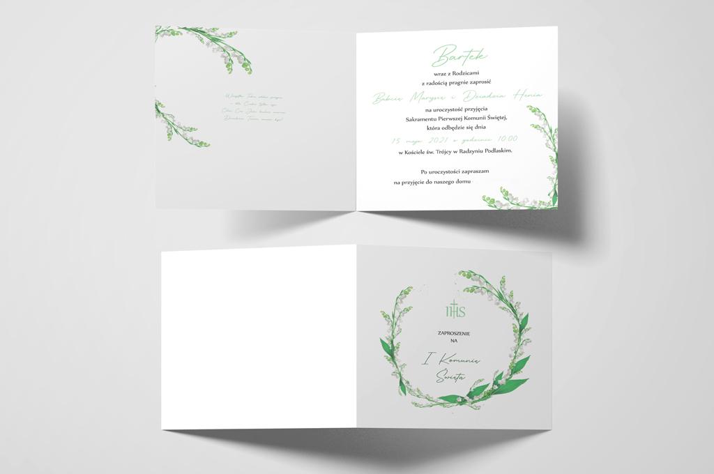 Zaproszenie na komunię Konwalie