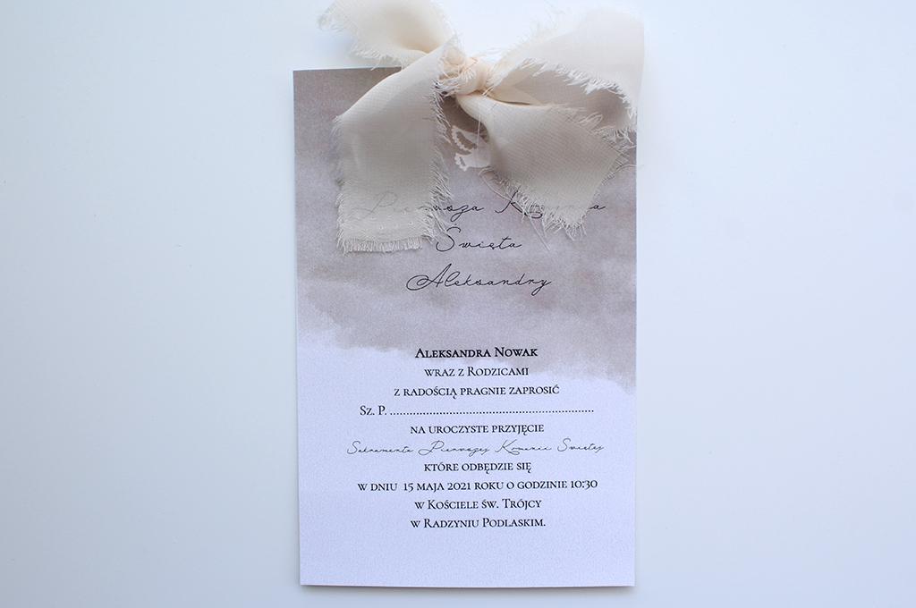 Zaproszenie na komunię Dark ecru