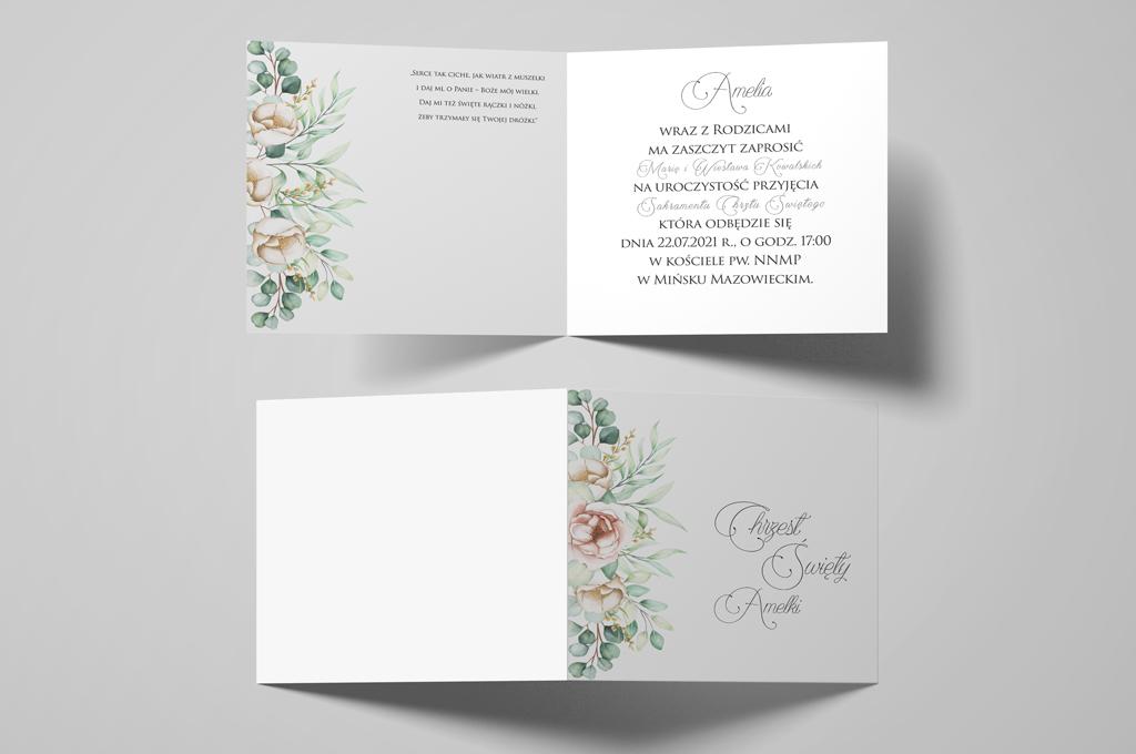 Zaproszenie na chrzest Colorful flowers