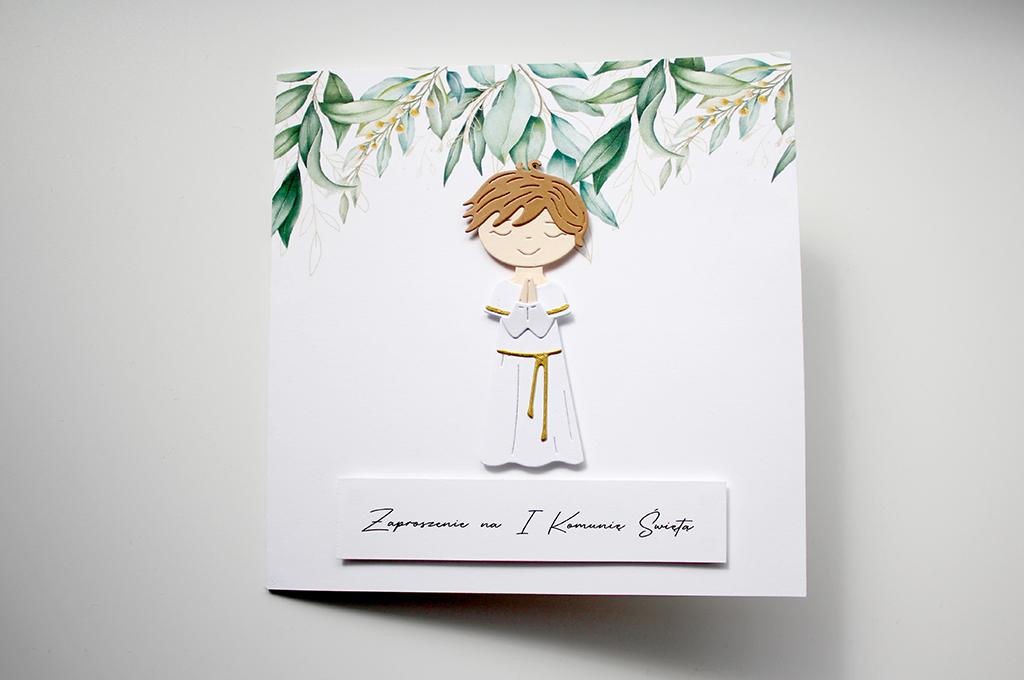 Zaproszenie na Komunię z aniołkiem