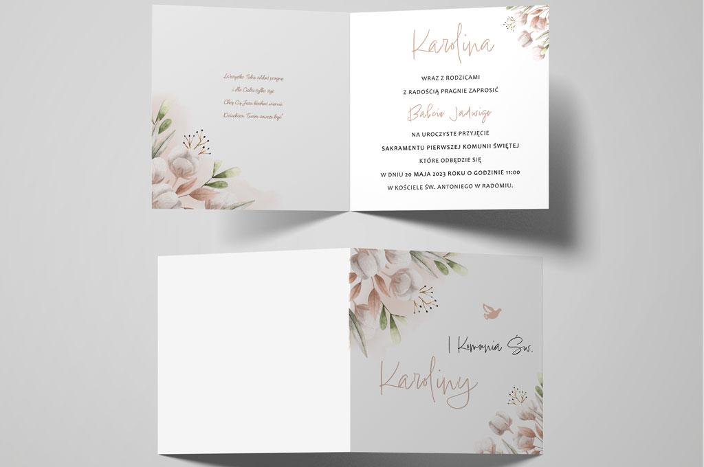 Zaproszenie na Komunię Natural