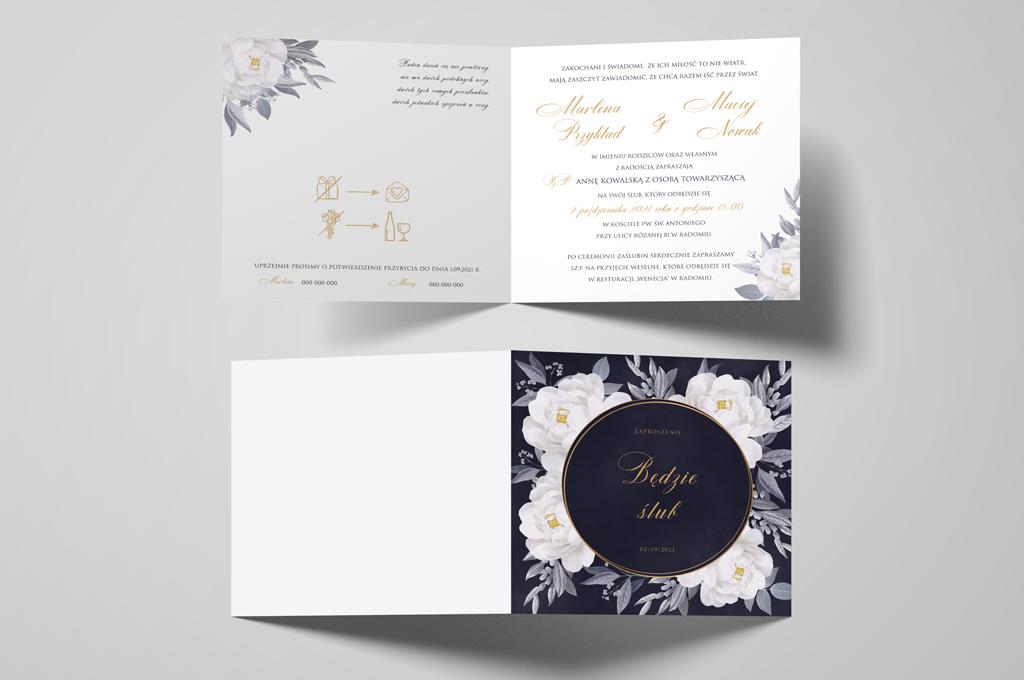 Zaproszenie na ślub Dark&Flowers