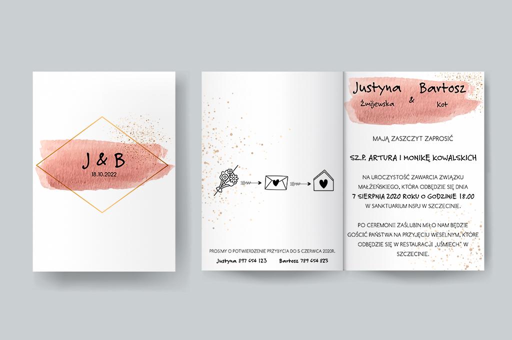 Zaproszenie ślubne Geometric and watercolor nr.1