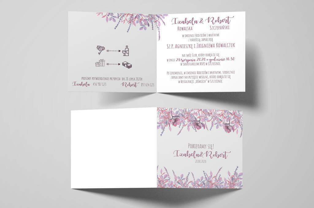 Zaproszenie ślubne Purple nr.1