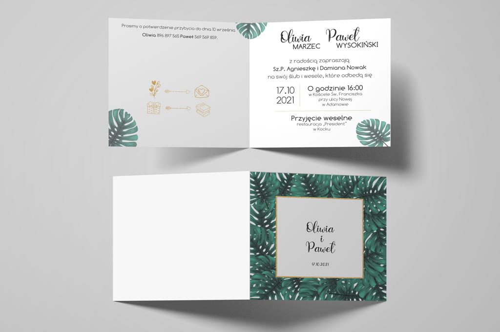 Zaproszenie ślubne Monstera nr.2