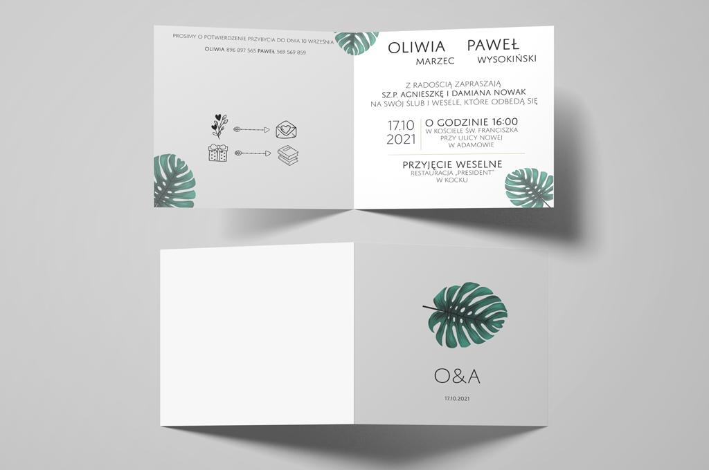 Zaproszenie ślubne Monstera nr.3