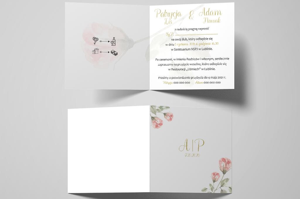 Zaproszenie ślubne Watercolor flowers