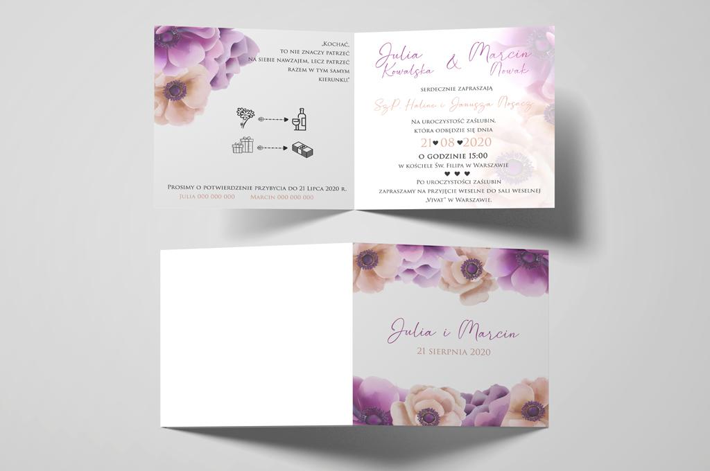 Zaproszenie ślubne Purple and orange