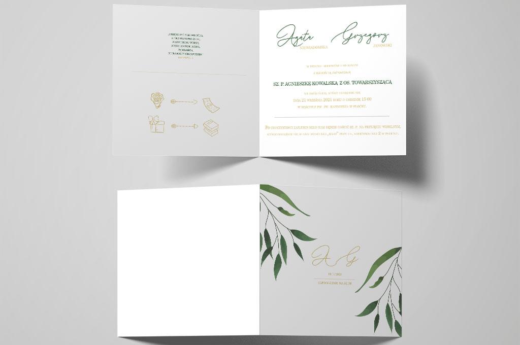 Zaproszenie ślubne Golden initials nr.2