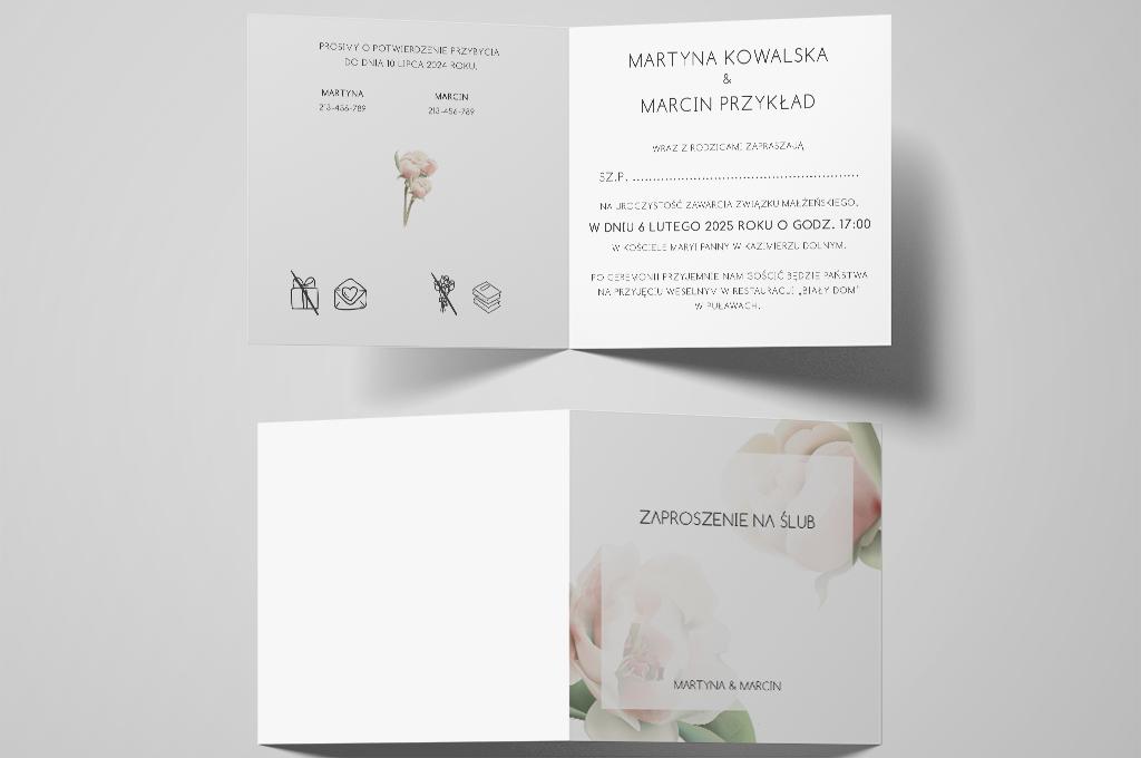 Zaproszenie ślubne Peony