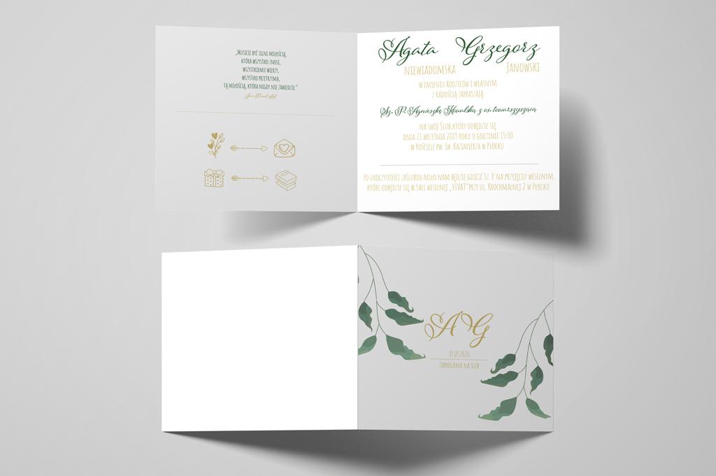 Zaproszenie ślubne Golden initials nr.1